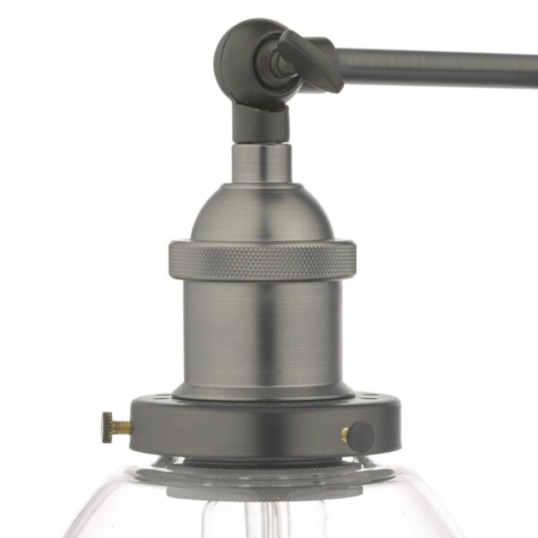 Arvin Industrial Wall Light Antique Chrome with Clear Glass Shade - Image 4