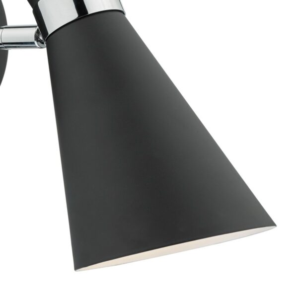 Ashworth Single Wall Spotlight Matt Black Polished Chrome - Image 3