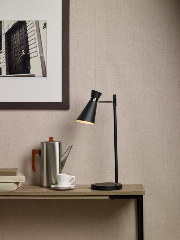 Ashworth Table Lamp Matt Black & Polished Chrome - Image 5
