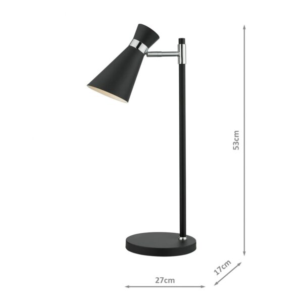 Ashworth Table Lamp Matt Black & Polished Chrome - Image 8