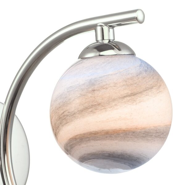 Atiya Wall Light Polished Chrome With Planet Style Glass - Image 3