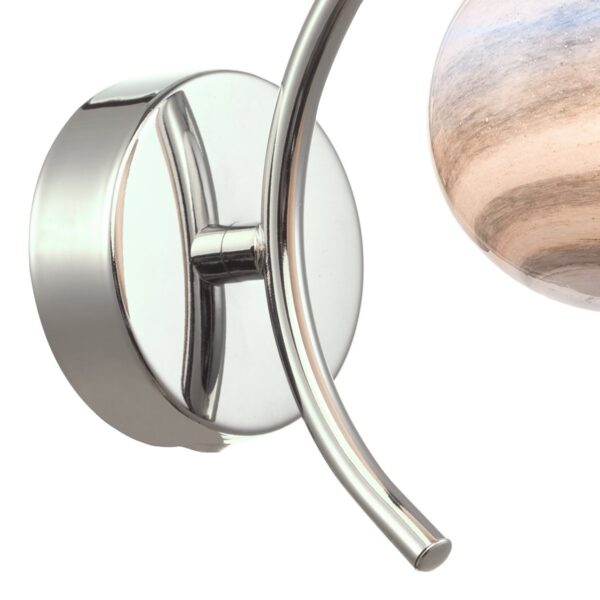 Atiya Wall Light Polished Chrome With Planet Style Glass - Image 4