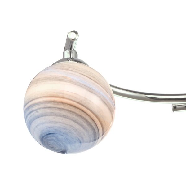 Atiya 3 Light Semi Flush Polished Chrome With Planet Style Glass - Image 3