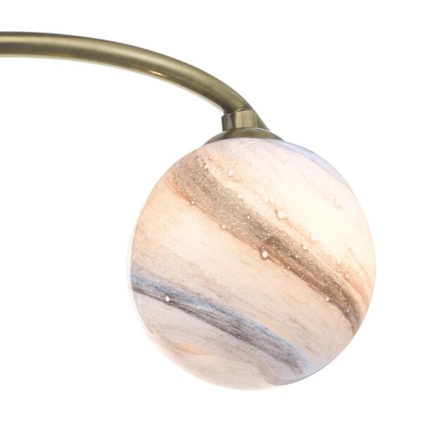 Atiya 6 Light Semi Flush Antique Brass With Planet Art Glass - Image 5