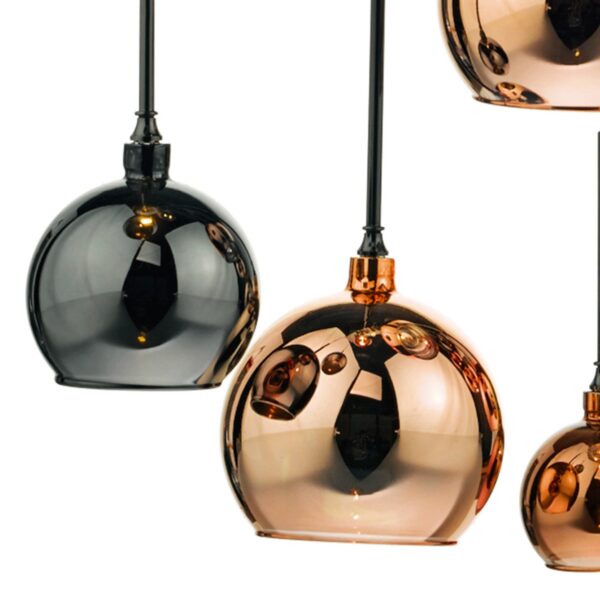 Aurelia 15 Light Bar Pendant Black Chrome & Copper/Bronze Glass - Image 2