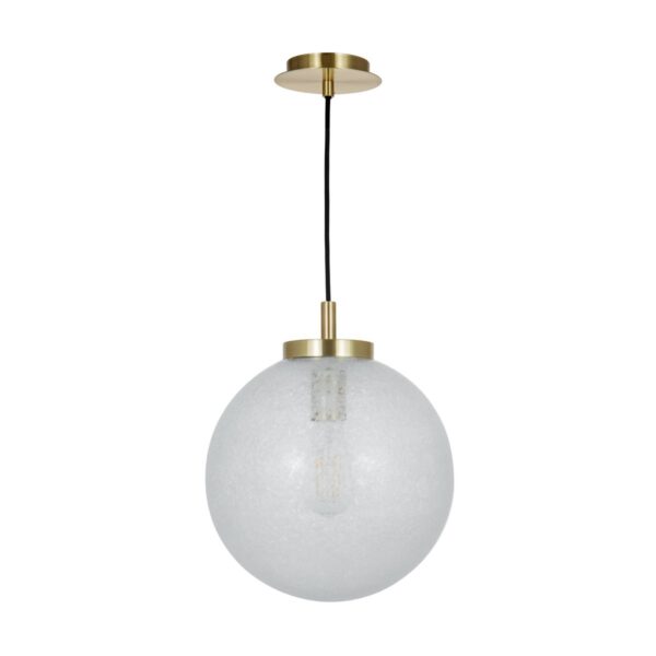 Avari 1 Light Pendant Satin Brass And Clear Frosted Glass - Image 2