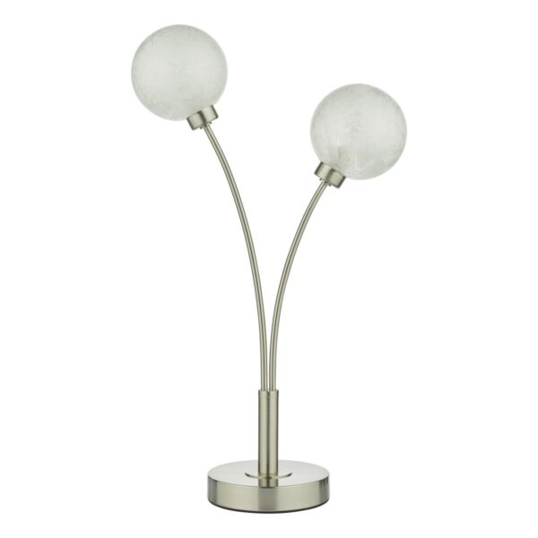 Avari 2 Light Table Lamp Satin Nickel Frosted Glass - Image 2
