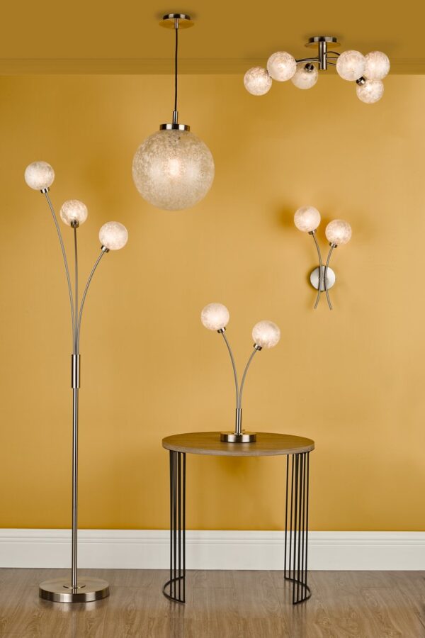 Avari 2 Light Table Lamp Satin Nickel Frosted Glass - Image 9