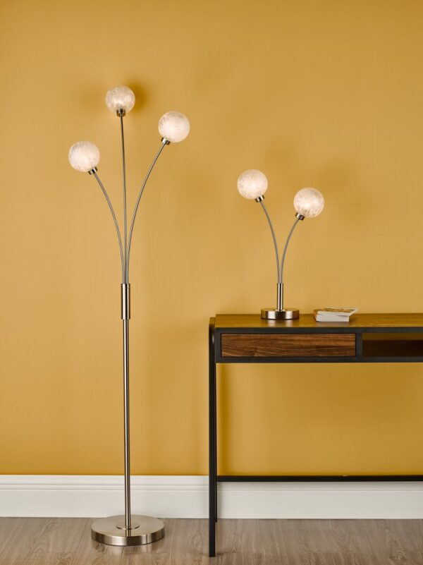 Avari 2 Light Table Lamp Satin Nickel Frosted Glass - Image 10