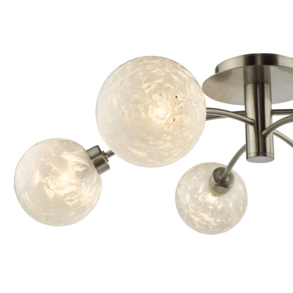 Avari 6 Light Semi Flush Satin Nickel Frosted Glass - Image 3