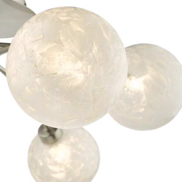 Avari 6 Light Semi Flush Satin Nickel Frosted Glass - Image 4