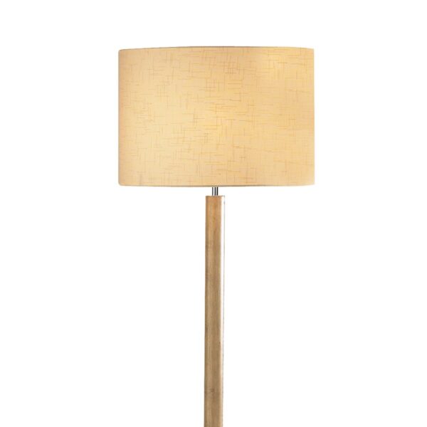 Avenue Floor Lamp Light Wood Polished Chrome With Shade - Image 2