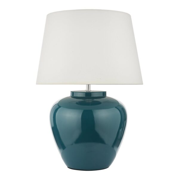 Ayla Table Lamp Blue Ceramic With Shade - Image 2