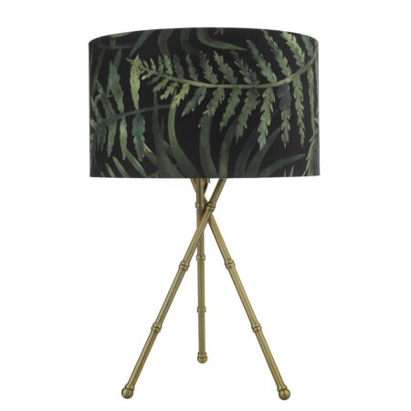 Bamboo Tripod Table Lamp Antique Brass Base Only