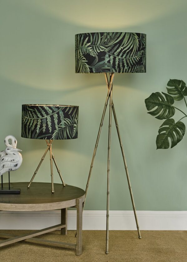 Bamboo Tripod Floor Lamp Antique Brass Base Only - Image 3