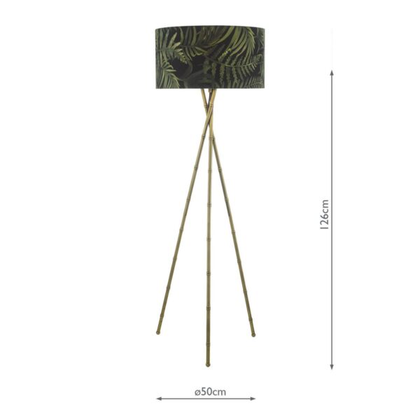 Bamboo Tripod Floor Lamp Antique Brass Base Only - Image 5