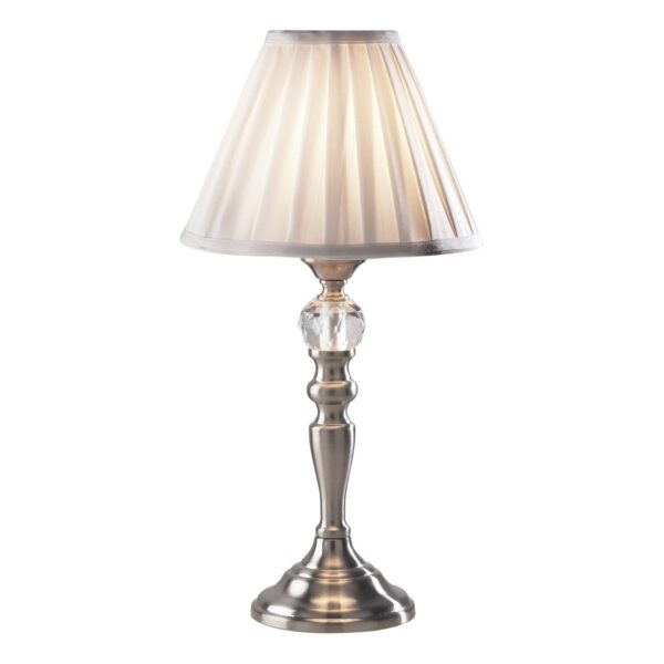 Beau Touch Table Lamp Satin Chrome With Shade (Multipack)