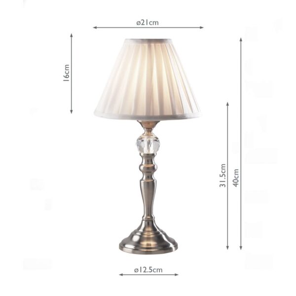 Beau Touch Table Lamp Satin Chrome With Shade (Multipack) - Image 3