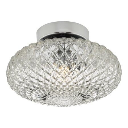 Bibiana Wall Light/Flush Polished Chrome with Clear Shade Small