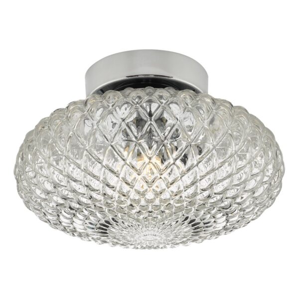 Bibiana Wall Light/Flush Polished Chrome with Clear Shade Small