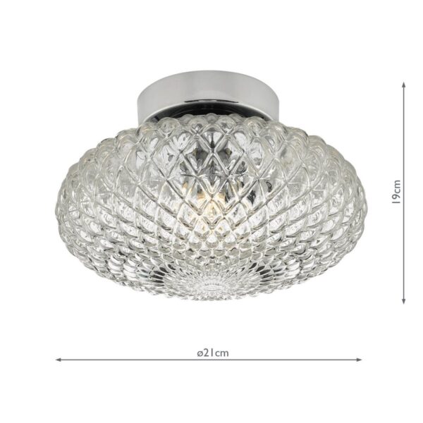 Bibiana Wall Light/Flush Polished Chrome with Clear Shade Small - Image 5
