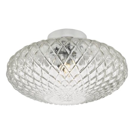 Bibiana Wall Light/Flush Polished Chrome with Clear Glass Large