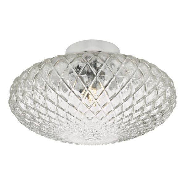 Bibiana Wall Light/Flush Polished Chrome with Clear Glass Large