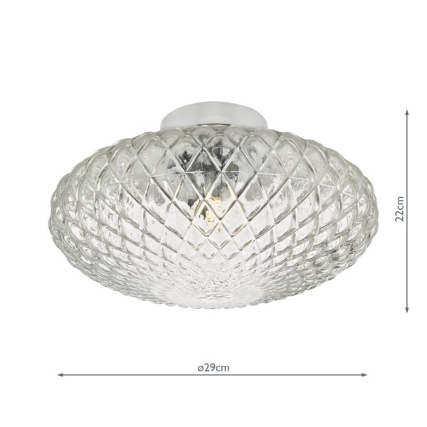 Bibiana Wall Light/Flush Polished Chrome with Clear Glass Large - Image 4
