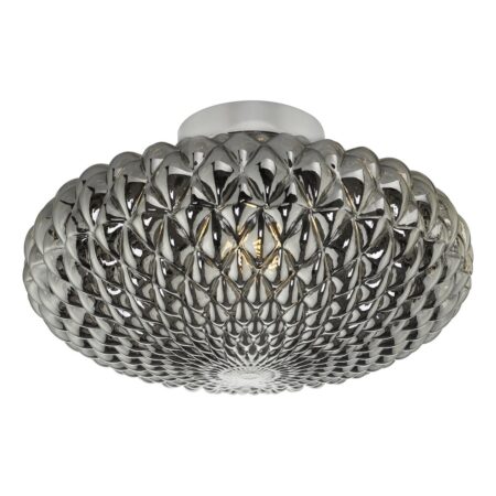 Bibiana Wall Light/Flush Polished Chrome with Smoke Glass Large