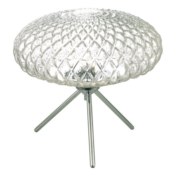 Bibiana Table Lamp Polished Chrome Large Clear Glass
