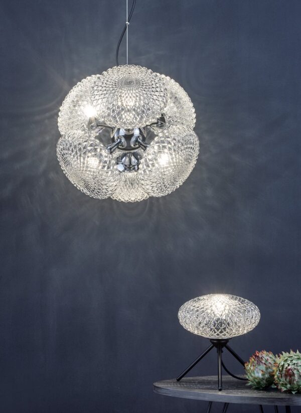 Bibiana Table Lamp Polished Chrome Large Clear Glass - Image 4