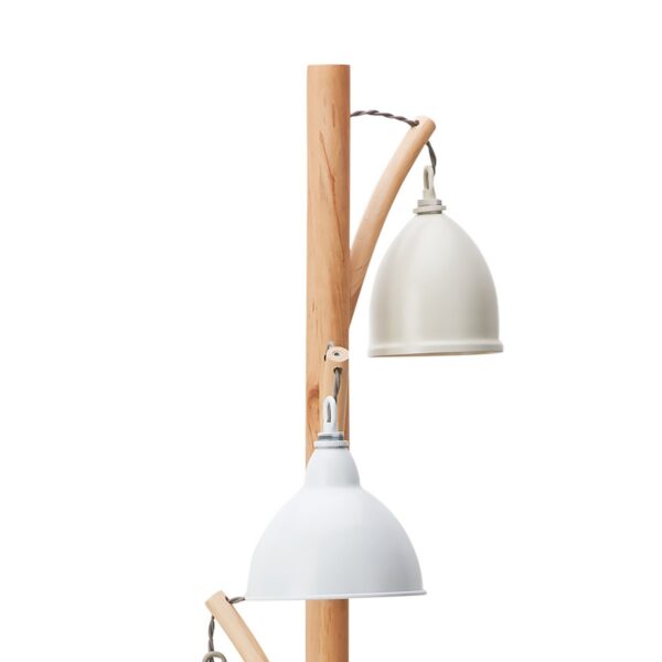 Blyton 3 Light Floor Lamp Wood Cream/Grey - Image 3