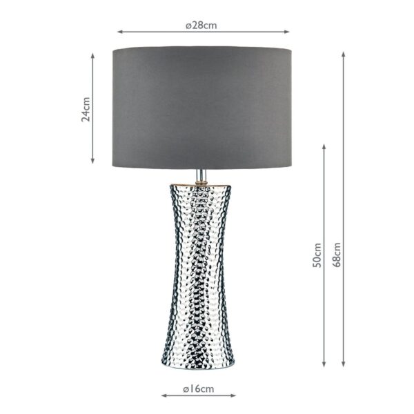 Bokara Table Lamp Silver With Shade - Image 3