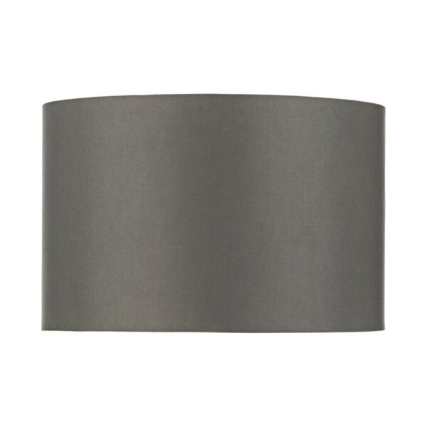 Bokara Grey Faux Silk Satin Drum Shade 38cm