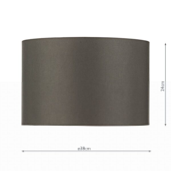 Bokara Grey Faux Silk Satin Drum Shade 38cm - Image 3