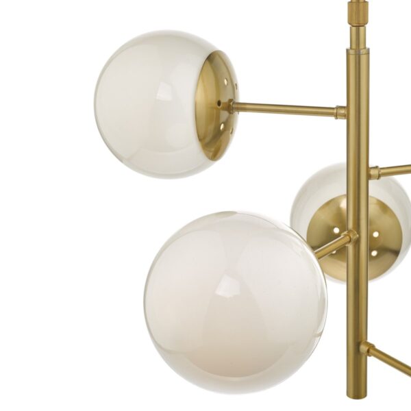 Bombazine 5 Light Pendant Natural Brass & Opal Glass - Image 3