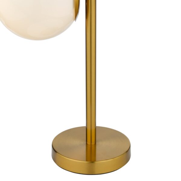 Bombazine 2 Light Table Lamp Natural Brass Opal Glass - Image 3