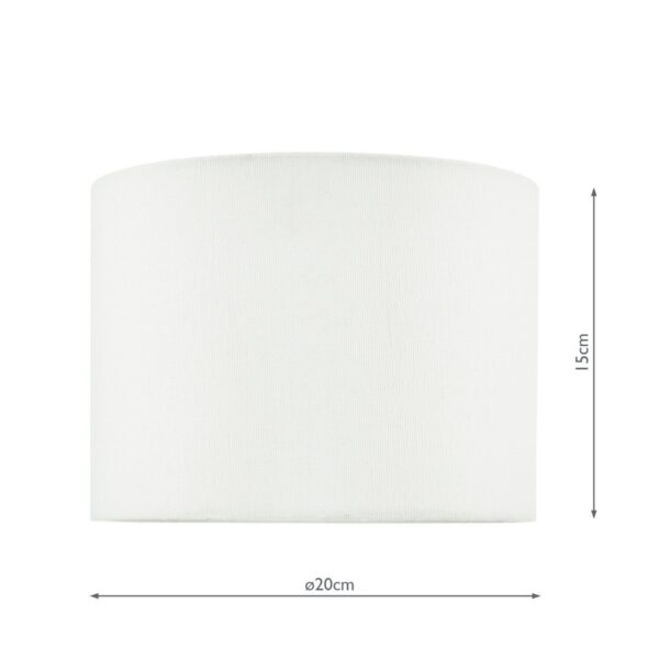 Boris White Cotton Drum Shade 20cm - Image 3