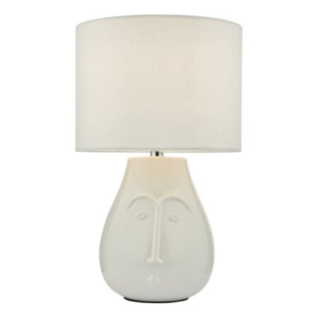 Boris Table Lamp White Ceramic With Shade