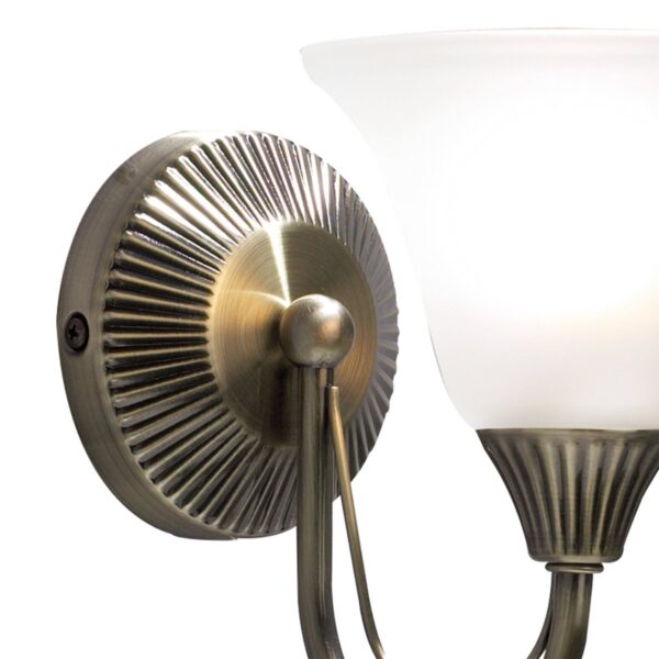 Boston Wall Light Antique Brass Opaque Glass - Image 2