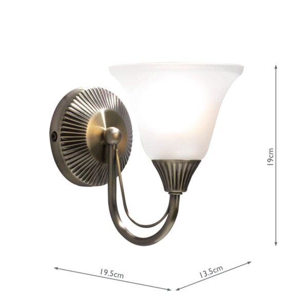 Boston Wall Light Antique Brass Opaque Glass - Image 4