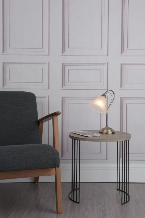 Boston Table Lamp Antique Brass Opaque Glass - Image 5