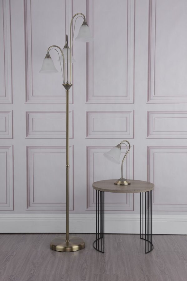 Boston Table Lamp Antique Brass Opaque Glass - Image 8
