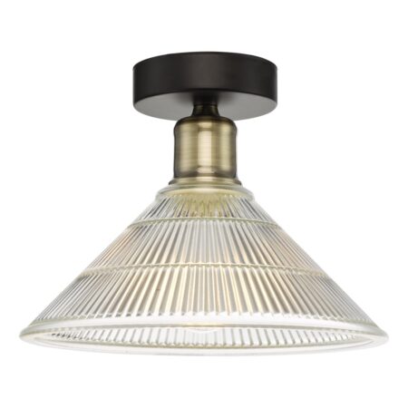Boyd 1 Light Flush Antique Brass with Glass Shade