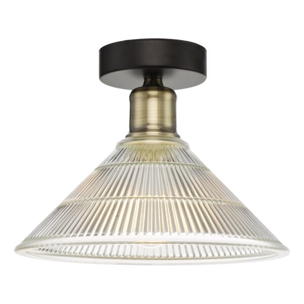 Boyd 1 Light Flush Antique Brass with Glass Shade