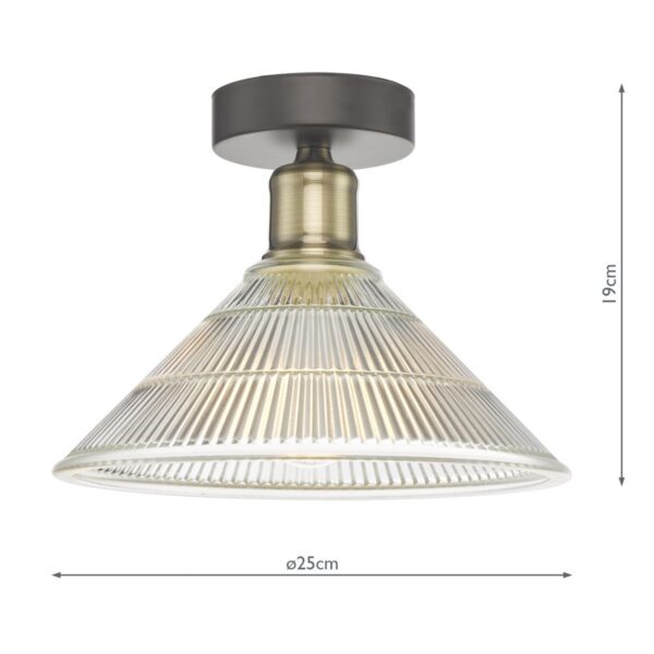 Boyd 1 Light Flush Antique Brass with Glass Shade - Image 8