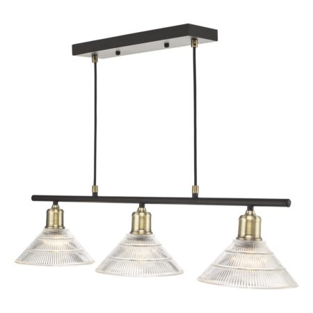 Boyd 3 Light Bar Antique Brass with Glass Shade