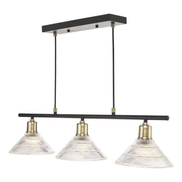 Boyd 3 Light Bar Antique Brass with Glass Shade