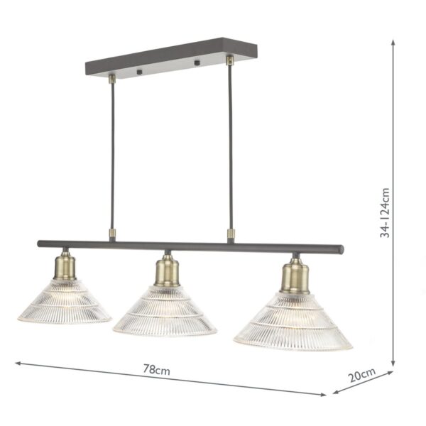 Boyd 3 Light Bar Antique Brass with Glass Shade - Image 10