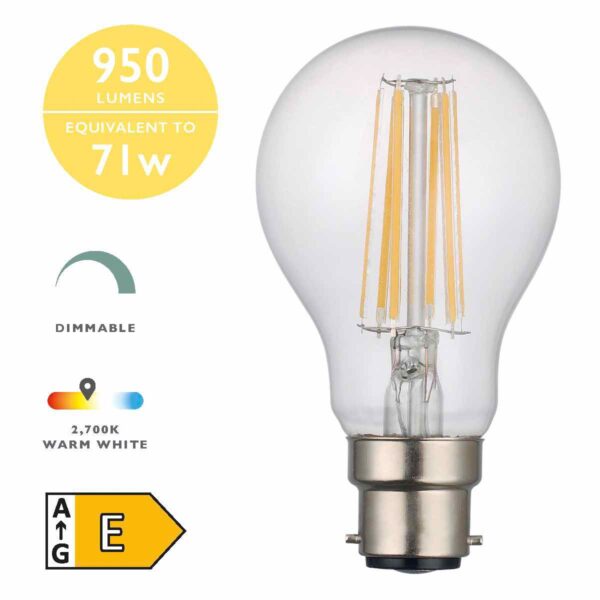 (Pack of 5) Dimmable LED Light Bulb (Lamp) B22 8W 950LM